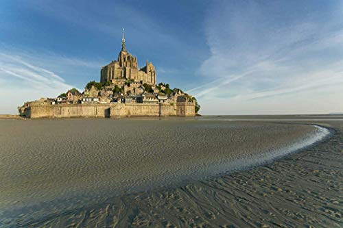 Fransa, Fotoğraf, Mont Saint Michel, manastır, gelgit arazi, düşük gelgit, Normandiya, Brittany, ada, Avrupa, Sanat Baskı, Duvar