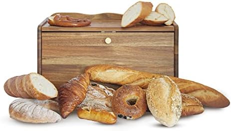 ZESPROKA Ahşap ekmek Kutusu için Mutfak, Tezgah, Kiler-Ahşap Ekmek Tutucu Bin için Gıda Depolama-Büyük Kapasiteli İtalyan Hava